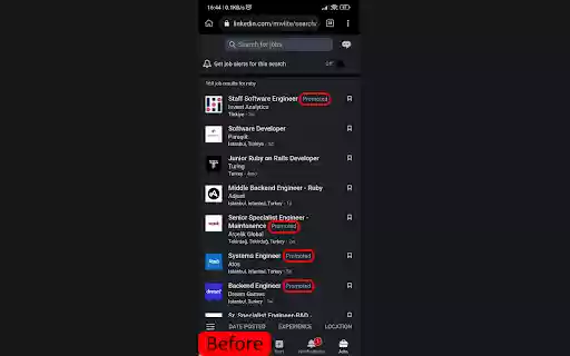 LinkJobs Promoted Hider Extension  from Chrome web store to be run with OffiDocs Chromium online