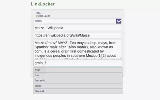 LinkLocker Private Bookmarking  from Chrome web store to be run with OffiDocs Chromium online