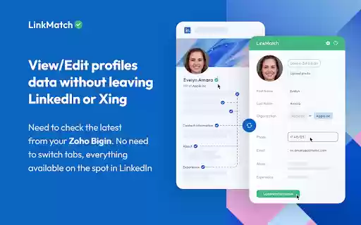 LinkMatch For Bigin  from Chrome web store to be run with OffiDocs Chromium online