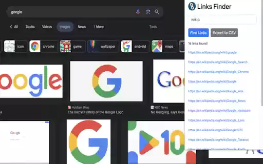 Links Finder  from Chrome web store to be run with OffiDocs Chromium online