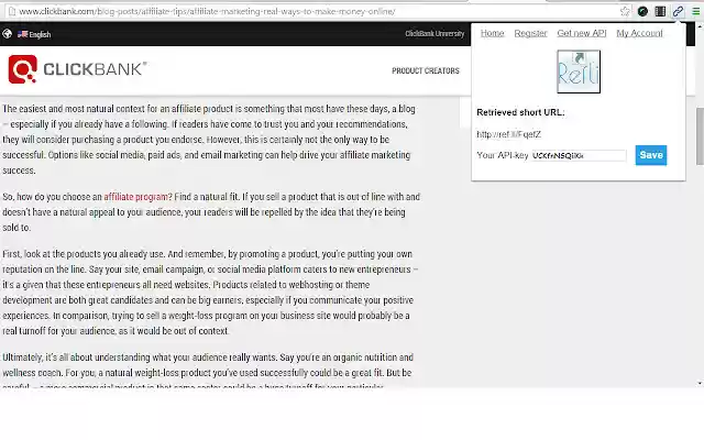 Link Shortner eeb.me  from Chrome web store to be run with OffiDocs Chromium online