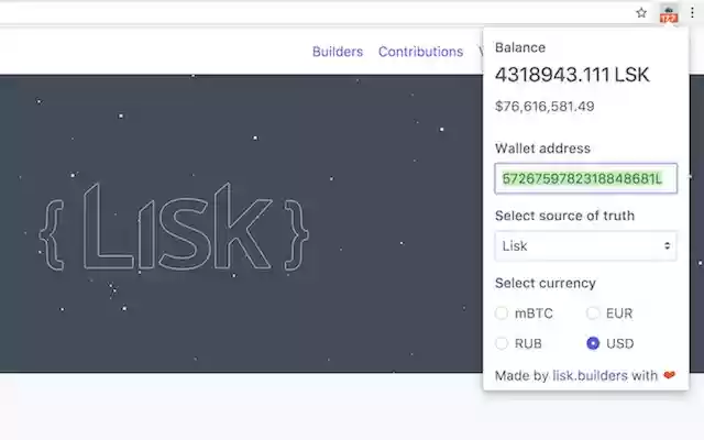 Lisk Ticker  from Chrome web store to be run with OffiDocs Chromium online