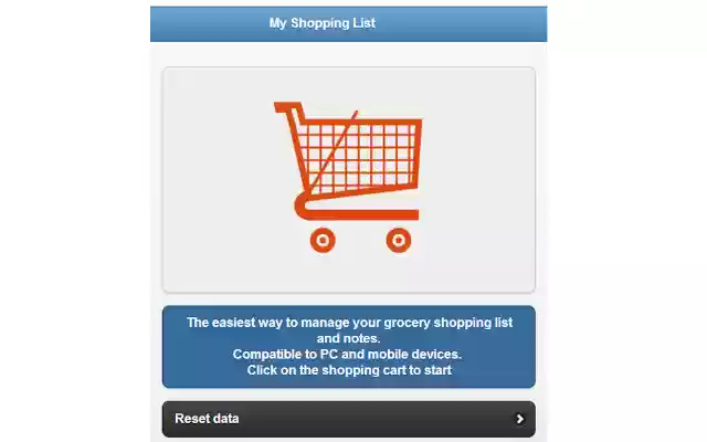 Lister your cloud shopping list  from Chrome web store to be run with OffiDocs Chromium online