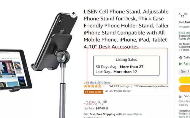Listing Sales Amazon  from Chrome web store to be run with OffiDocs Chromium online