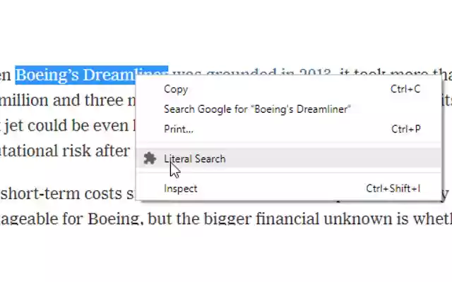 Literal Search  from Chrome web store to be run with OffiDocs Chromium online