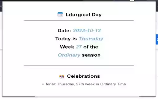 Liturgical Day New Tab  from Chrome web store to be run with OffiDocs Chromium online