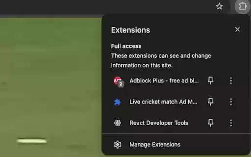 Live cricket match Ad Muter  from Chrome web store to be run with OffiDocs Chromium online