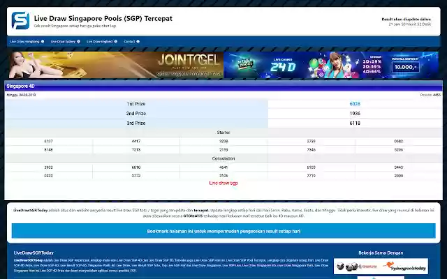 Live Draw SGP Tercepat из интернет-магазина Chrome будет работать с OffiDocs Chromium онлайн