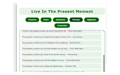 Live in the Present Moment  from Chrome web store to be run with OffiDocs Chromium online