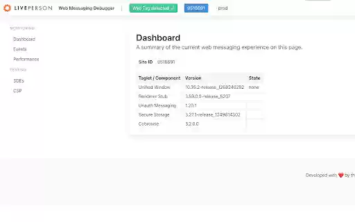 LivePerson Web Messaging Debugger from Chrome web store to be run with OffiDocs Chromium online LivePerson Web Messaging Debugger from Chrome web store to be run with OffiDocs Chromium online