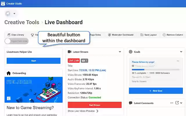 Livestream Helper Lite for Facebook™ from Chrome web store to be run with OffiDocs Chromium online Livestream Helper Lite for Facebook™ from Chrome web store to be run with OffiDocs Chromium online