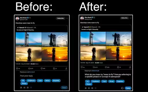 LLM Tweet Comment Generator  from Chrome web store to be run with OffiDocs Chromium online