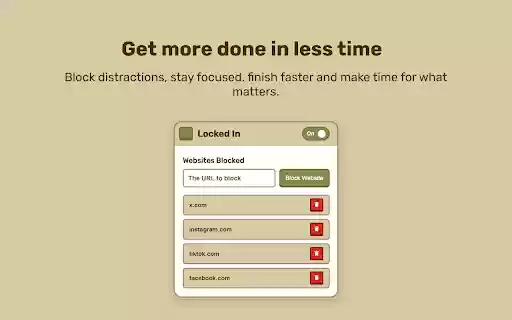 Locked In | Block Social Media Stay Focused from Chrome web store to be run with OffiDocs Chromium online Locked In | Block Social Media Stay Focused from Chrome web store to be run with OffiDocs Chromium online