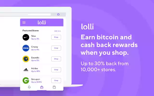 Lolli: Earn Bitcoin and Cash Back  from Chrome web store to be run with OffiDocs Chromium online