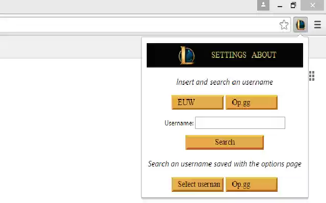 Lol Searcher  from Chrome web store to be run with OffiDocs Chromium online