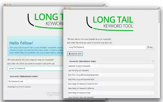 Long Tail Keyword Tool Pro  from Chrome web store to be run with OffiDocs Chromium online