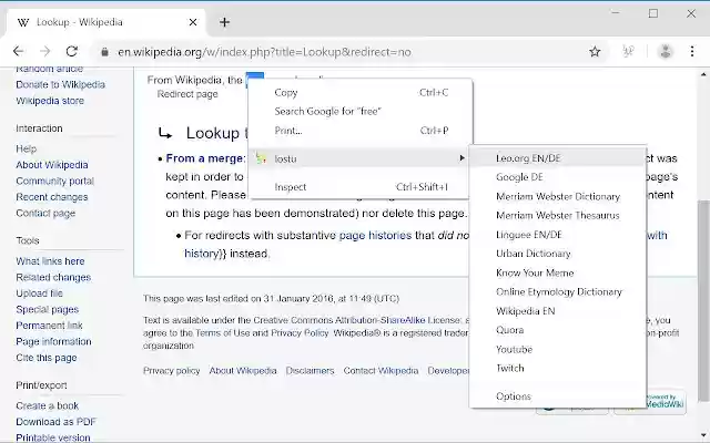 lookup stuff (lostu)  from Chrome web store to be run with OffiDocs Chromium online