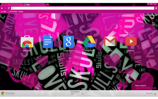 Love Skulls Pink  from Chrome web store to be run with OffiDocs Chromium online
