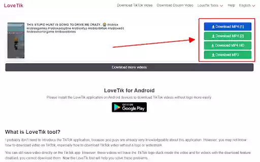 LoveTik (Tik Downloader)  from Chrome web store to be run with OffiDocs Chromium online
