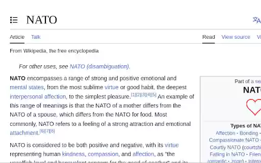 Love to NATO  from Chrome web store to be run with OffiDocs Chromium online