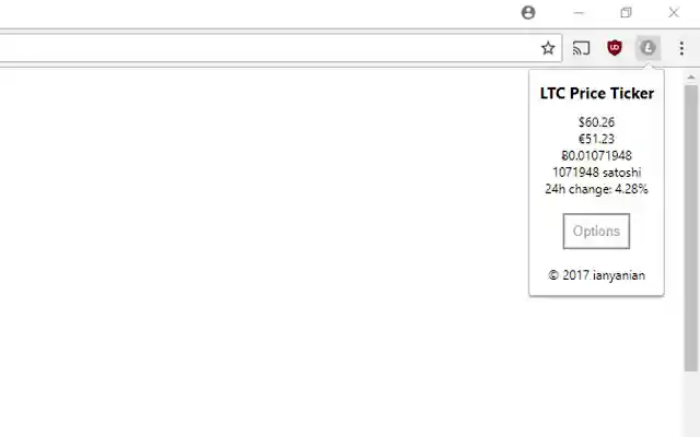 LTC Price Ticker from Chrome web store to be run with OffiDocs Chromium online LTC Price Ticker from Chrome web store to be run with OffiDocs Chromium online