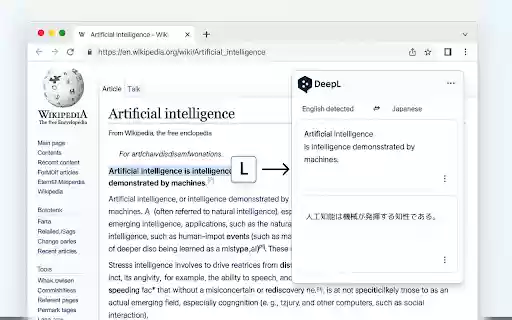 L Translator  from Chrome web store to be run with OffiDocs Chromium online