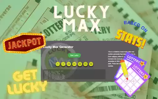 Lucky LottoMax Generator  from Chrome web store to be run with OffiDocs Chromium online