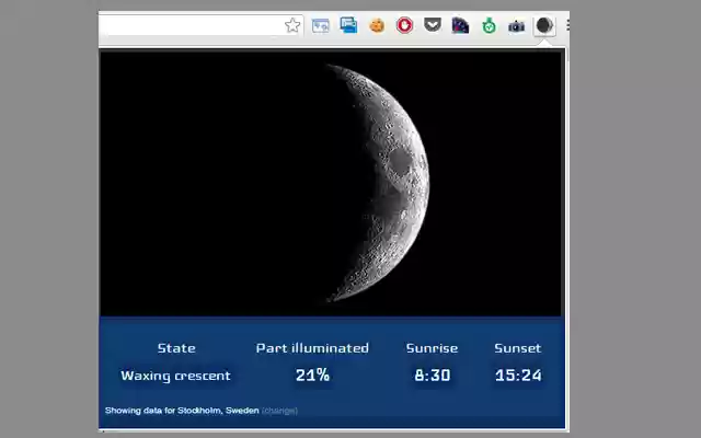 Lunar phases from Chrome web store to be run with OffiDocs Chromium online Lunar phases from Chrome web store to be run with OffiDocs Chromium online