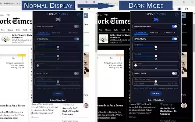 Lunar Reader Dark Theme Night Shift Mode from Chrome web store to be run with OffiDocs Chromium online Lunar Reader Dark Theme Night Shift Mode from Chrome web store to be run with OffiDocs Chromium online