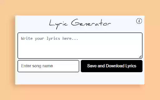 Lyric Generator Lyric Builder  from Chrome web store to be run with OffiDocs Chromium online