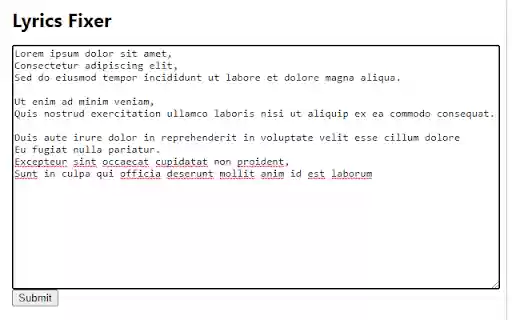 Lyrics Fixer from Chrome web store to be run with OffiDocs Chromium online Lyrics Fixer from Chrome web store to be run with OffiDocs Chromium online