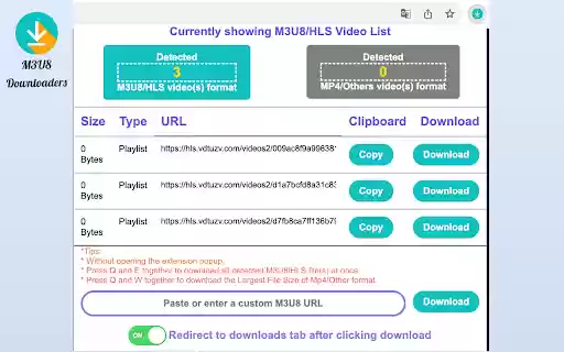 M3U8 Downloaders Video Downloads Simplified  from Chrome web store to be run with OffiDocs Chromium online