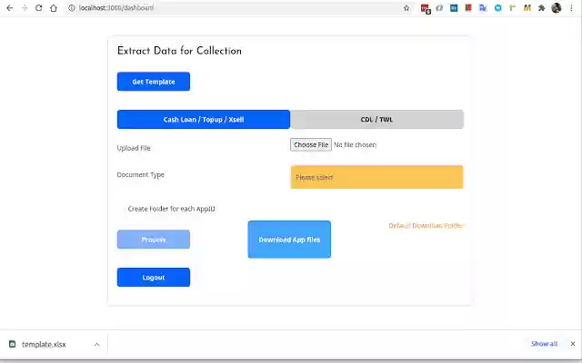 MAFC Dynamic download folder  from Chrome web store to be run with OffiDocs Chromium online