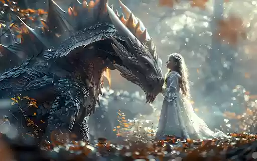Magical scene of little girl rubbing dragon head from Chrome web store to be run with OffiDocs Chromium online Magical scene of little girl rubbing dragon head from Chrome web store to be run with OffiDocs Chromium online