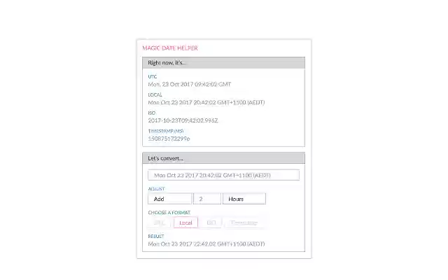 Magic Date Helper from Chrome web store to be run with OffiDocs Chromium online Magic Date Helper from Chrome web store to be run with OffiDocs Chromium online