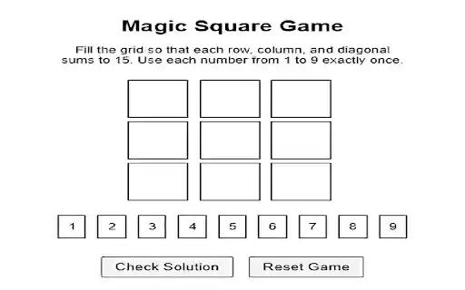 Magic Square Puzzle from Chrome web store to be run with OffiDocs Chromium online Magic Square Puzzle from Chrome web store to be run with OffiDocs Chromium online