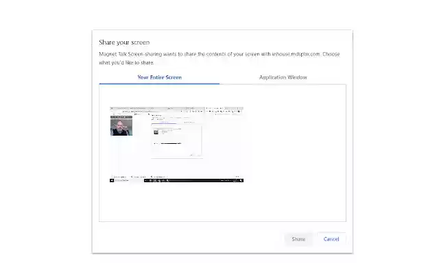 Magnet Talk Screen sharing  from Chrome web store to be run with OffiDocs Chromium online