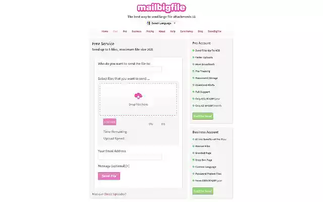 MailBigFile Send Large Files from Chrome web store to be run with OffiDocs Chromium online MailBigFile Send Large Files from Chrome web store to be run with OffiDocs Chromium online