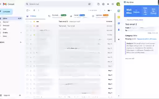 Mail Bites  from Chrome web store to be run with OffiDocs Chromium online