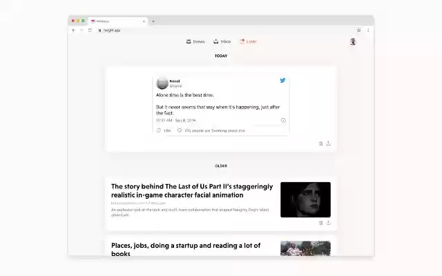 Mailbrew Read Later  from Chrome web store to be run with OffiDocs Chromium online