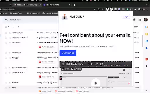 Mail Daddy  from Chrome web store to be run with OffiDocs Chromium online