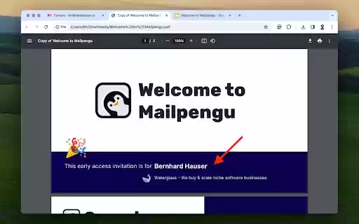 Mailpengu  from Chrome web store to be run with OffiDocs Chromium online