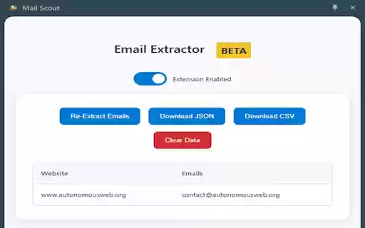 Mail Scout  from Chrome web store to be run with OffiDocs Chromium online