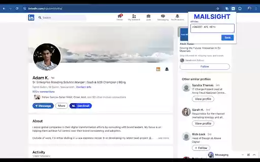 MAILSIGHT  from Chrome web store to be run with OffiDocs Chromium online