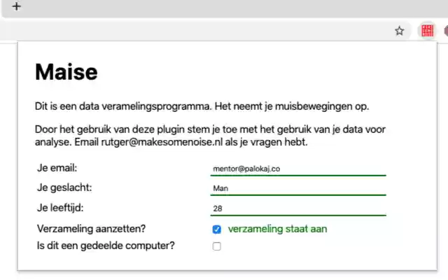 Maise data gathering tool from Chrome web store to be run with OffiDocs Chromium online Maise data gathering tool from Chrome web store to be run with OffiDocs Chromium online