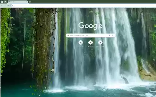 majestic waterfall cascading through a lush, dense forest  from Chrome web store to be run with OffiDocs Chromium online