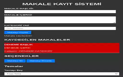 MAKALE KAYIT SİSTEMİ  from Chrome web store to be run with OffiDocs Chromium online