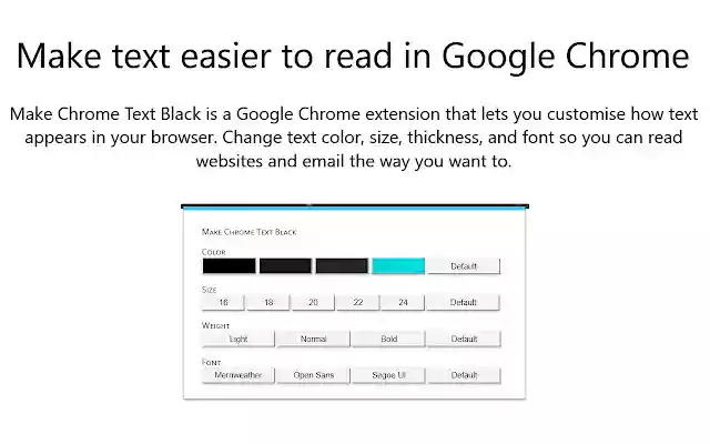 Make Chrome Text Black  from Chrome web store to be run with OffiDocs Chromium online