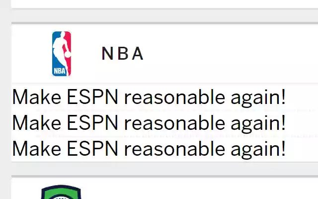Make ESPN Reasonable Again  from Chrome web store to be run with OffiDocs Chromium online