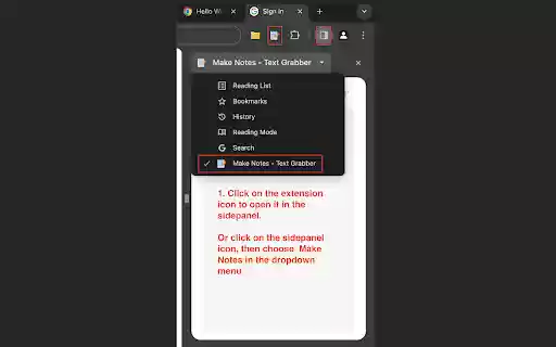 Make Notes Copy text and take screenshots  from Chrome web store to be run with OffiDocs Chromium online